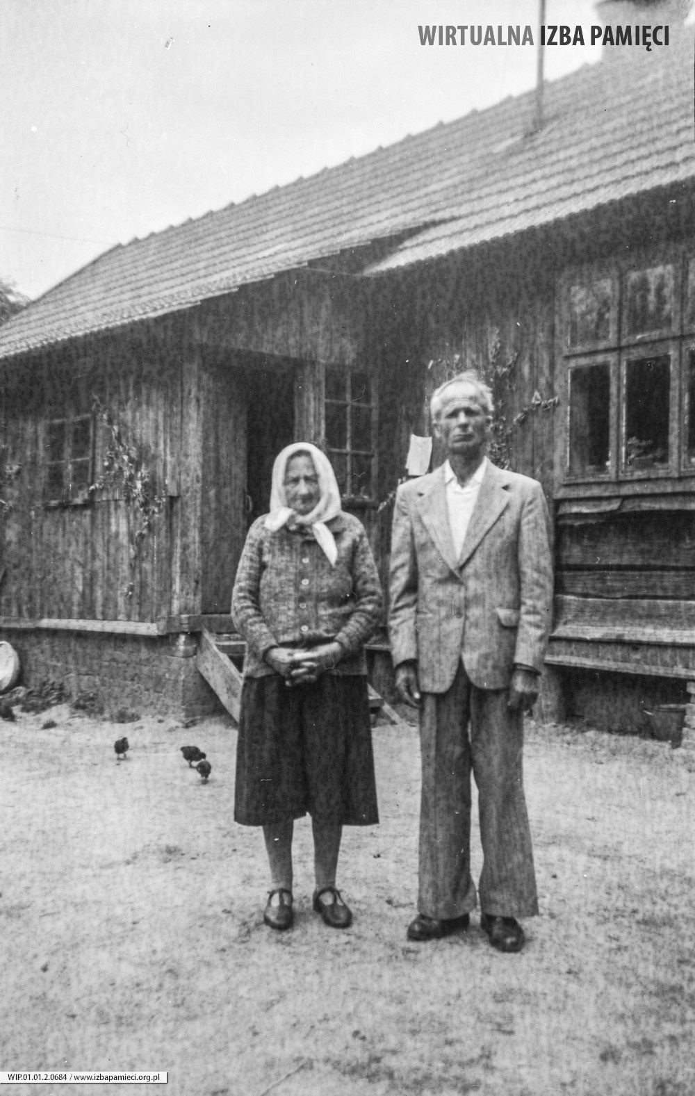 Lata 70. XX wieku. Franciszek Hubacz z Mołodycza i jego matka Agata