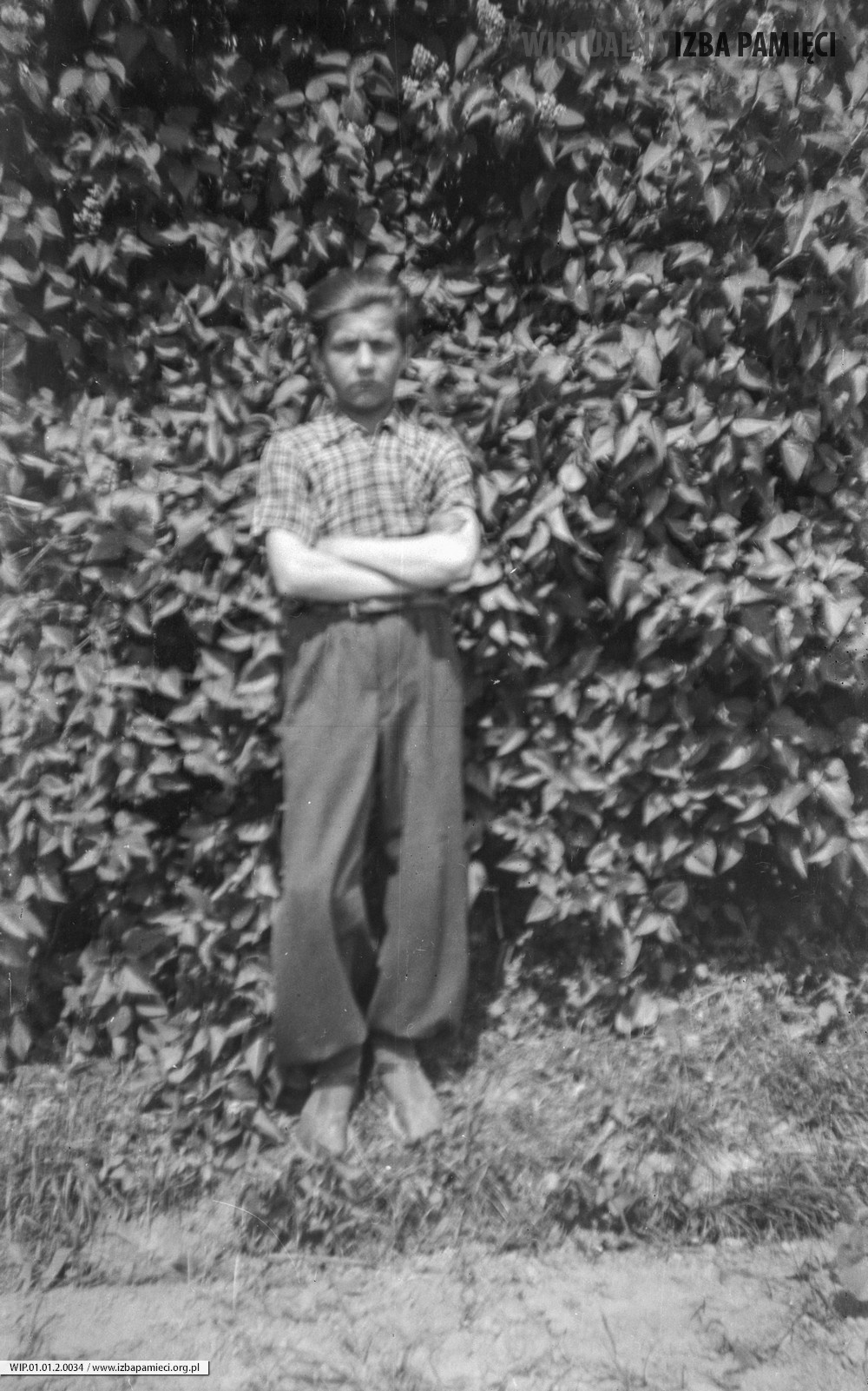 1962. Józef Adamiec z Mołodycza na tle zieleni