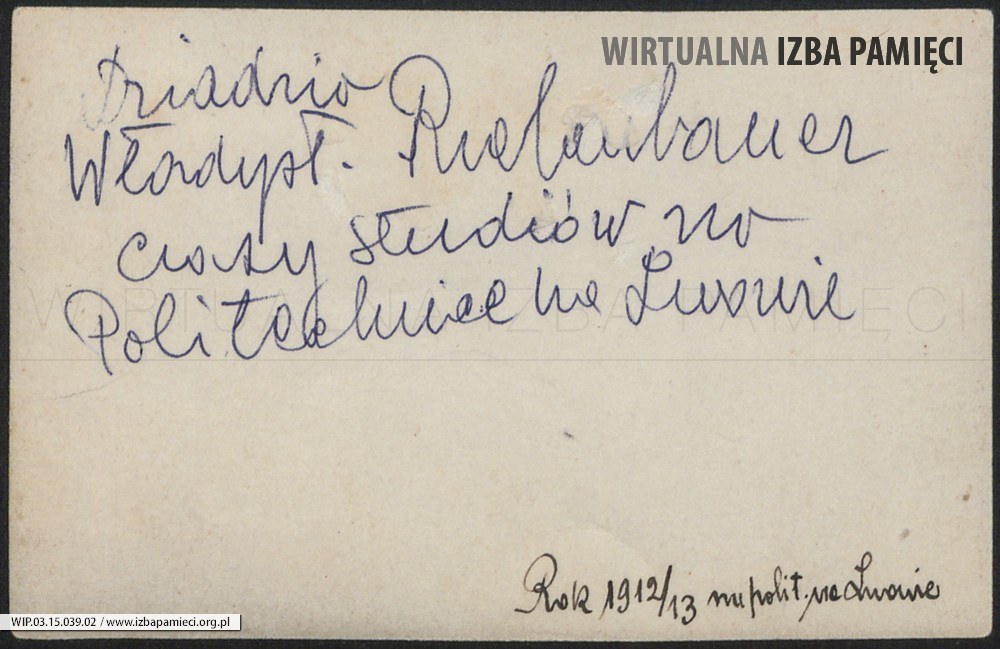 1912-1913. Lwów. Napis.