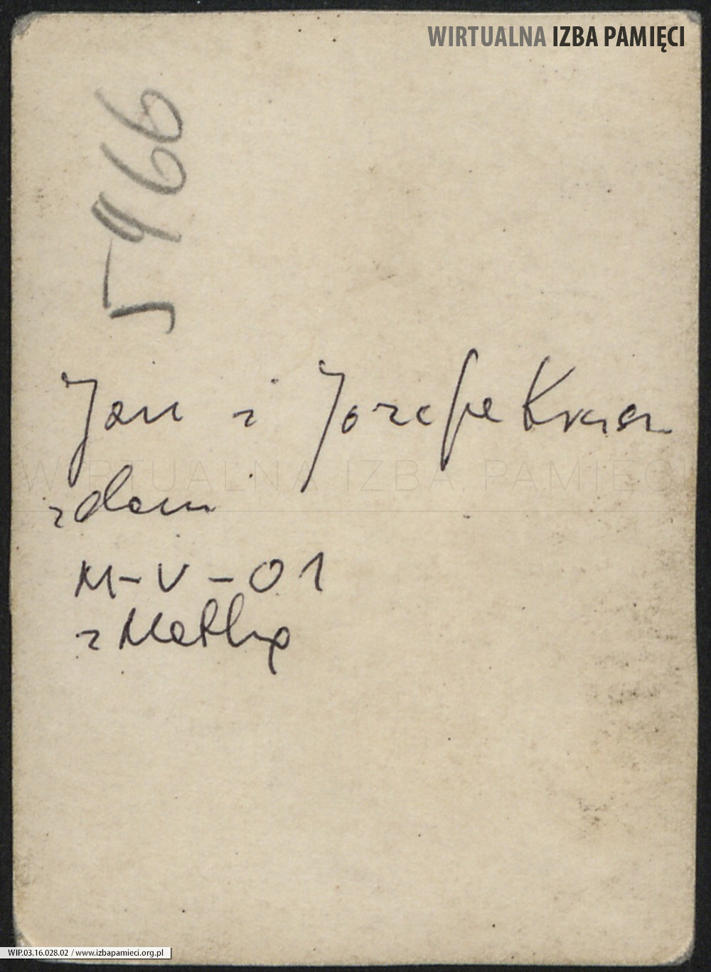 1930. Lwów. Rewers. Napis: Jan i Józefa Kruszyńska.