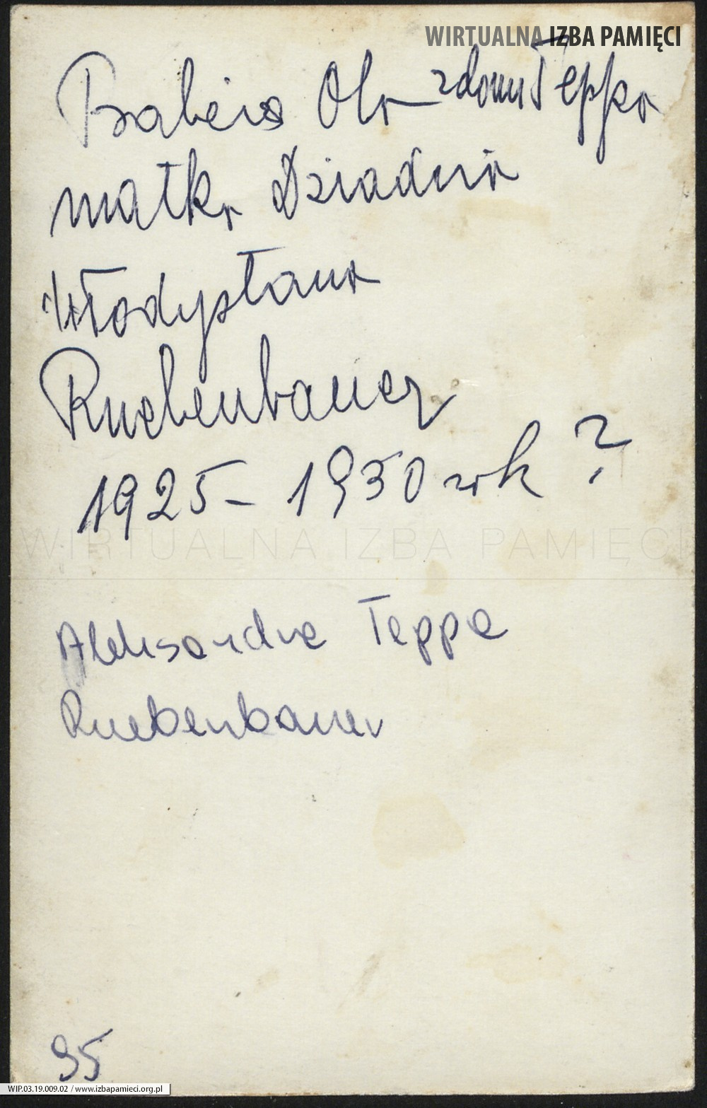 Rewers.  1925-1930. Aleksandra Ruebenbauer z domu Teppa.