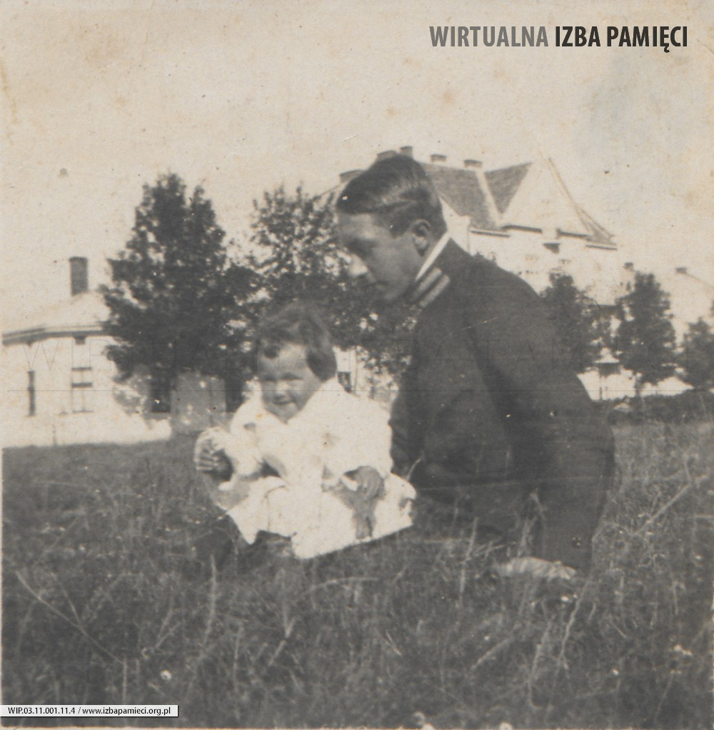 1905. Kulparków. Stanisław Kruszyński z córką Heleną.