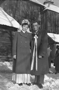 1960. Portret ślubny Stefanii i Józefa Horodków