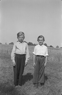 1955. Franciszek Kaczmarz i Piotr Kolasa z Kaczmarzy