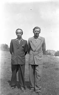 Lata 50. XX wieku. Bronisław Purcha (z lewej) i Marian Rokosz z Mołodycza