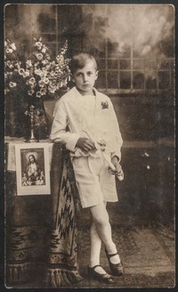 1931. Fotografia chłopca z I Komunii Św.