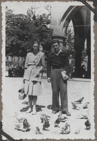 1948. Kraków. Maria i Roman Gutowscy w Krakowie.