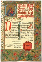 Dyplom przyjęcia do sodalicja mariańska Zygmunta Jeżowskiego.